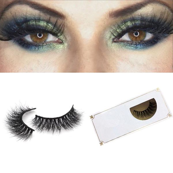 

double natural custom silk eyelashes 25mm 6d faux mink with box false