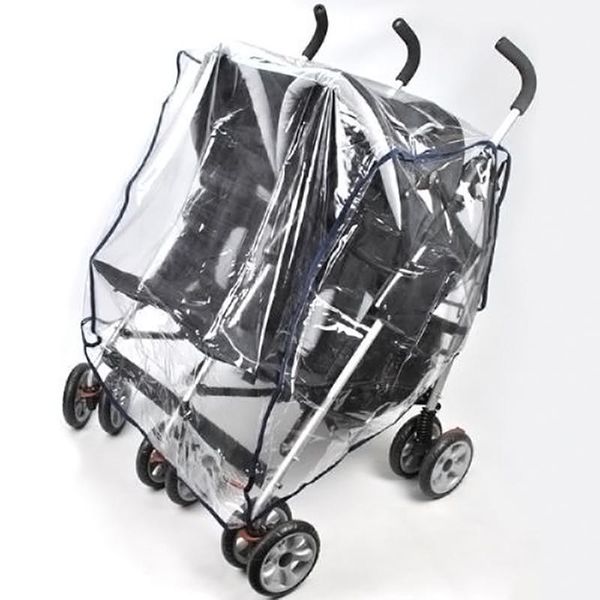 

stroller parts & accessories universal side-by-side twin rain cover adjustable windproof dustproof and transparent ventilated for baby ca k9