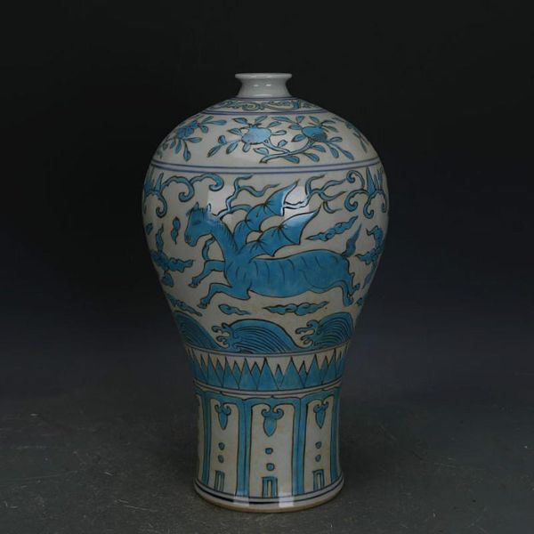 

vases antique ming ceramic vase hand-painted blue sea monster pattern vintage decoration porcelain