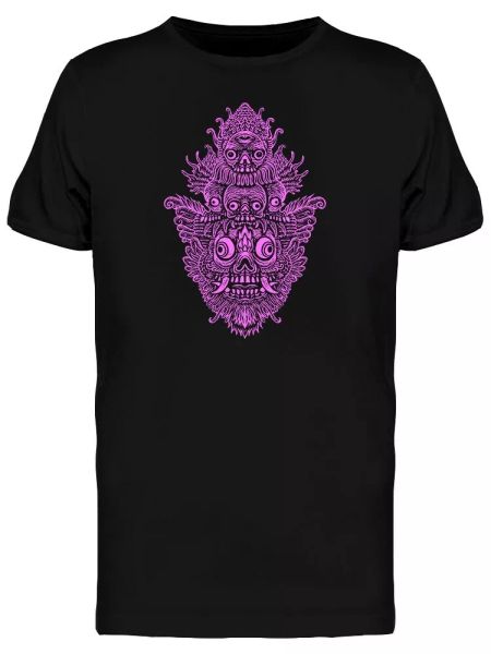 

Indonesian Mas Skull Graphic Tee Men's -Image by Shutterstock, White;black
