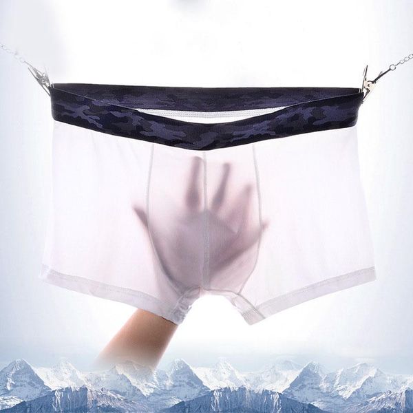 

underpants 3pcs/lot male underwear man ice silk men boxer breathable youth panties solid color comfortable mens boxershorts, Black;white
