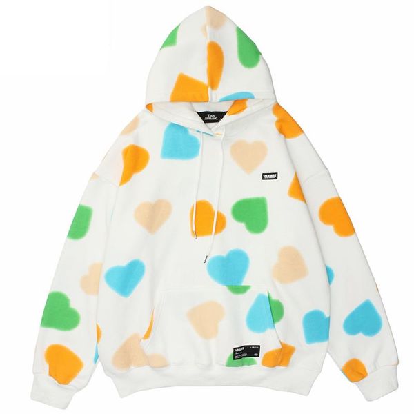 

men's hoodies & sweatshirts hip hop streetwear hoodie sweatshirt heart print pullover men harajuku cotton casual autumn sweat shirt bla, Black