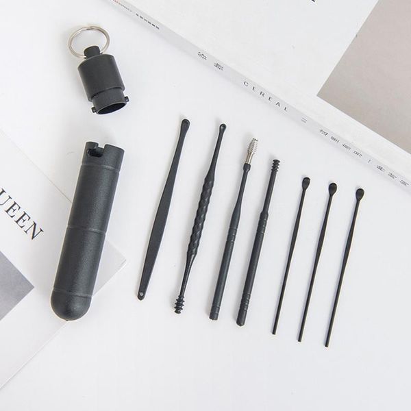 

electric nose & ear trimmers 7pcs cleaner earwax removal tool abs earpick curette reusable cleaning wax remover spring spoon pick cleanser