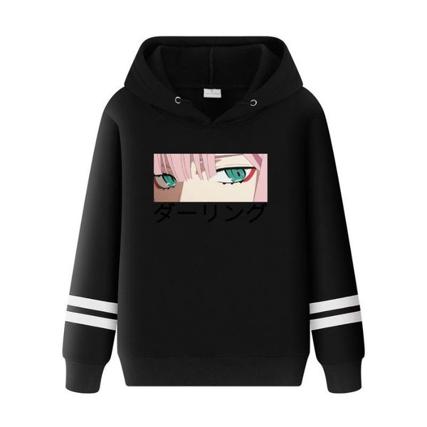 

men's hoodies & sweatshirts darling in the franxx anime harajuku zero two beautiful girl print women autumn winter sweatshirt 90s warm, Black
