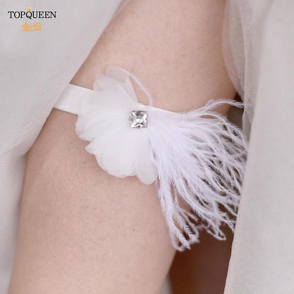 

wedding sashes ueen feathered garter diamond bride accessories th22, White
