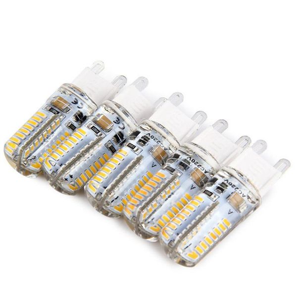 

bulbs 10pcs/lots g9 led bulb light ac 220v 9w 64leds night smd 3014 lamps ceiling chandelier replace halogen 50ws
