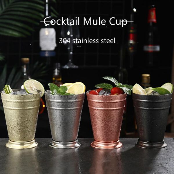

wine glasses 400ml mint julip glass stainless steel cocktail vodka cup metal mojito mule mug bar dessert shop drinkware step design