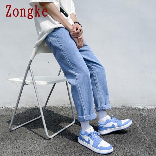 

men's jeans zongke blue for men 2021 denim trousers ankle-length -4xl autumn arrivals