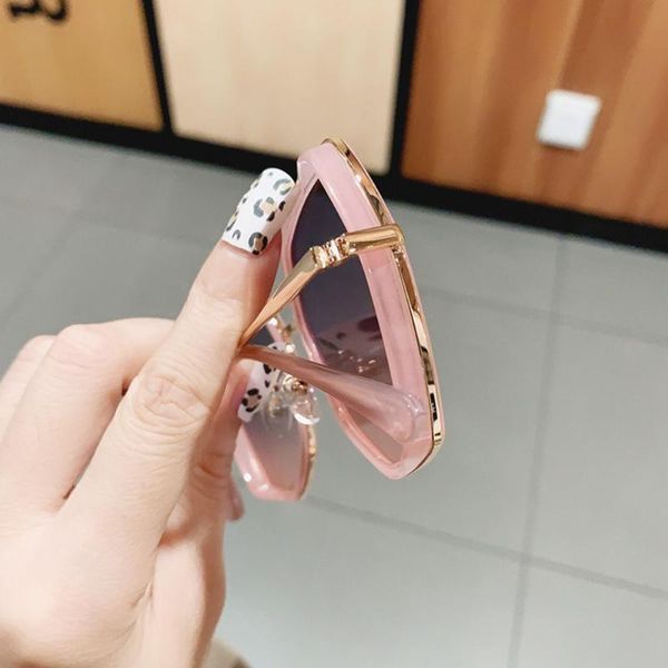 

sunglasses 2021 fashion goggles vintage polygon gradient eyewear irregular big frame square metal glasses uv400, White;black