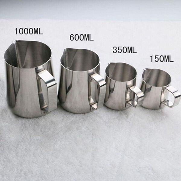 

coffee pots 150ml -1000 ml stainless steel frothing milk latte jug kitchen craft espresso