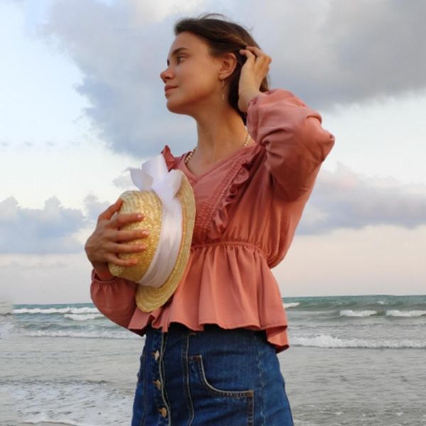 

women's blouses & shirts foridol lace up sash ruffles women blouse shirt v-neck patchwork vintage blusa autumn winter solid chiffon la, White