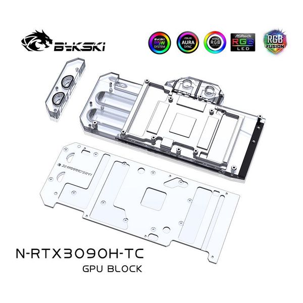 

bykski water block use for nviidia rtx 3090 /3080 reference edition backplane cooling gpu card/full cover copper radiator fans & coolings