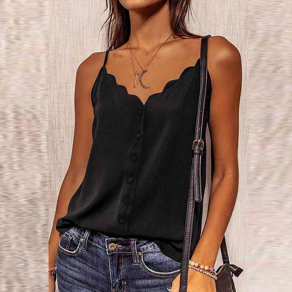 

black thin wild solid vest womens tanks summer strap basic chiffon sleeveless y2k camisole, White