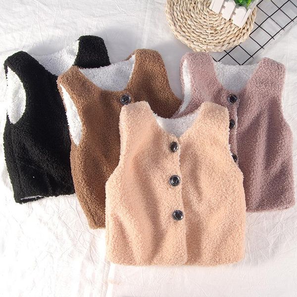 

waistcoat baby girl clothes toddler vest autumn winter boys and girls imitation lamb velvet outing warm, Camo