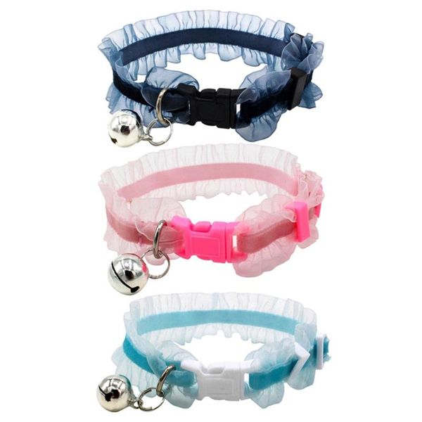 

adjustable cat leash collars with bell pet necktie kitten necklace neck strap for little & leads