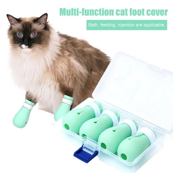 

4pcs/set cat shoes anti-scratchgrooming bag pet protector for bathing costumes