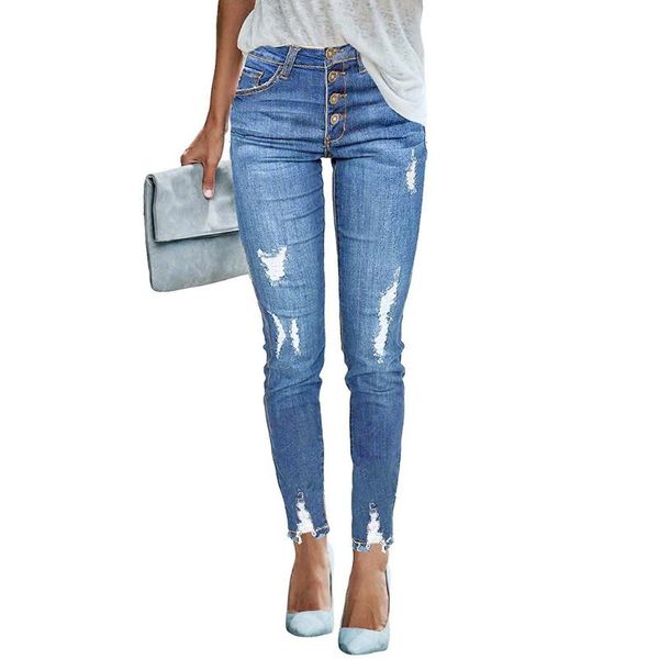 

women's jeans women plus size feminino casual push up denim strech high waist skinny pants slim fit bodycon trousers, Blue