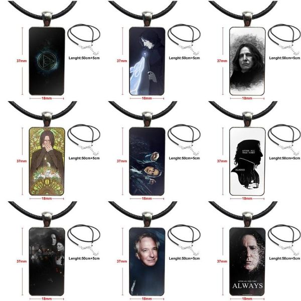 

pendant necklaces severus snape for schoolgirl maxi glass necklace handmade half rectangle, Silver