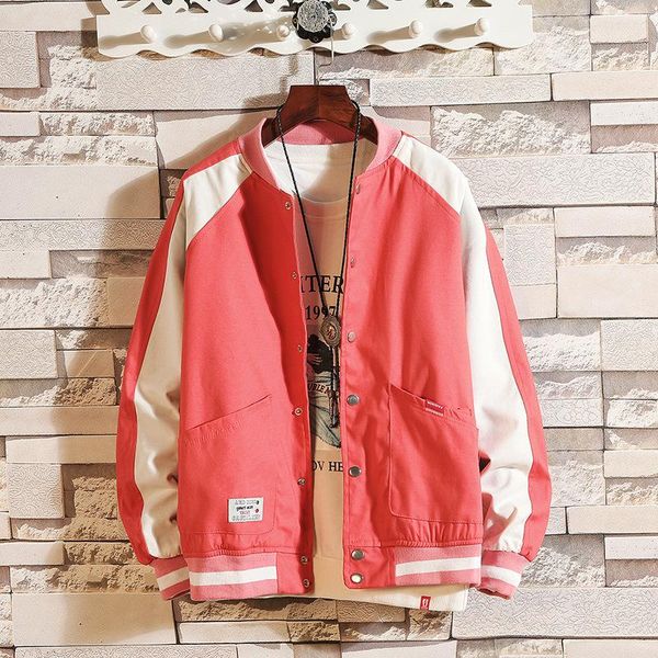 

men's jackets autumn winter jacket men large size 5xl loose stand collar casual fashion cotton stitching baseball uniform, Black;brown