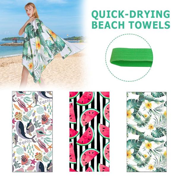 

towel quick drying beach bath soft printed microfiber magic strong absorbent travel shower hiking swimming cover