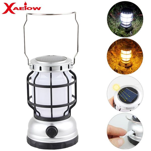 

portable lanterns solar lantern led camping lamp kerosene outdoor night light usb rechargeable indoor tent handheld waterproof