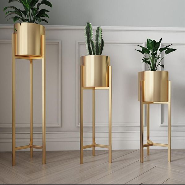 

other garden supplies nordic gold flower shelf indoor light luxury iron pot frame floor type home living room decoration