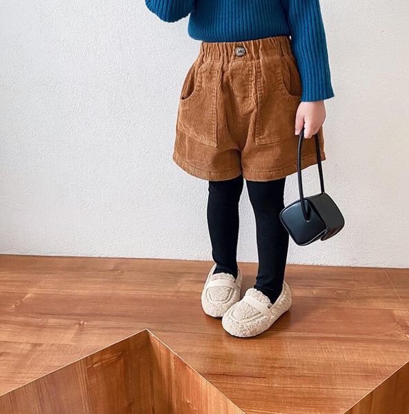 

girls boys corduroy shorts autumn winter cotton fashion kids 1-6 years yt339, Black