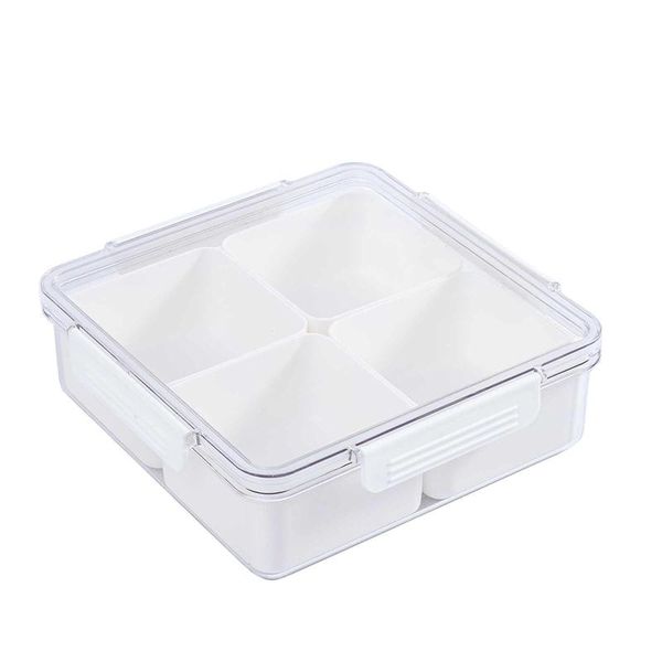 

storage bottles & jars transparent snack bowls dish round plate with lid durable fruit tray box plastic