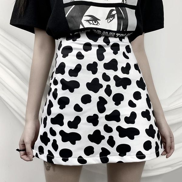 

skirts summer women's y2k cow printed bodycon skirt 2021 fashion k- street club high-waist casual party, Black