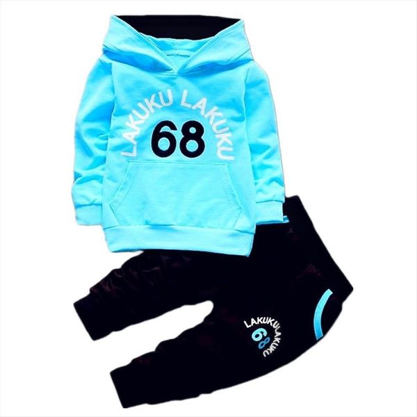 

spring autumn children clothing set boys girls full terry cotton sweaters pants fashion kids clothes sports suit for boy, White