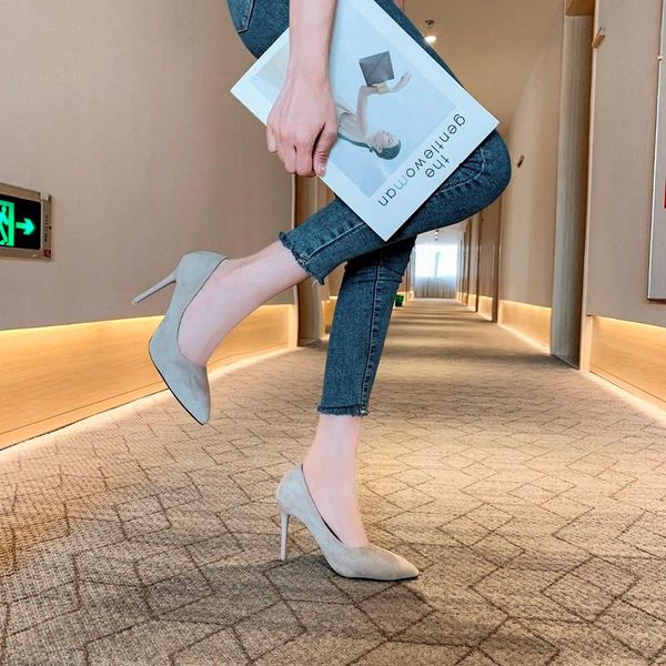 

dress shoes 2021 vogue comfortable lightweight women pumps nude high heels women's womans style pointed wedding, Black