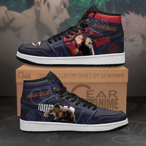 

itadori and toudou sneakers custom jujutsu kaisen anime sport shoes 2021