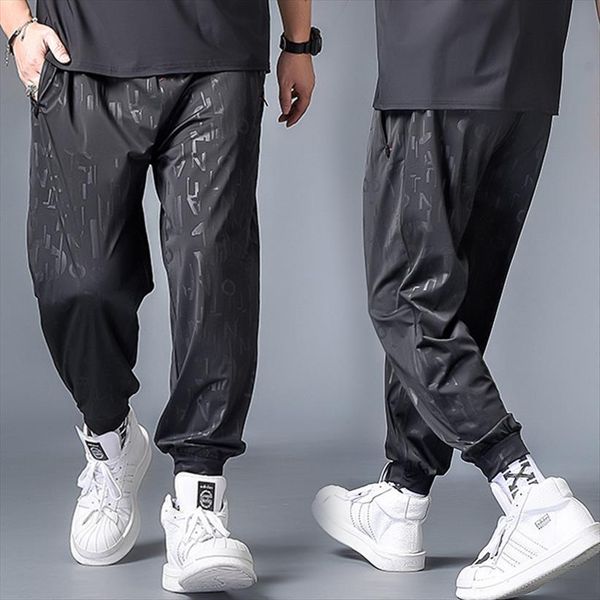

fabric loose and soft sports women pant large size xl 7xl mens long four seasons cool, Black