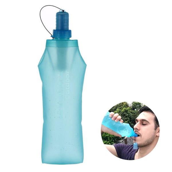 

outdoor fitness equipment 500ml foldable soft water filter bottle portable kettle for running camping hiking sports
