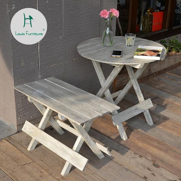 

louis fashion outdoor tables small round flower stand retro simple solid wood multi-flesh plant balcony and chair camp furniture
