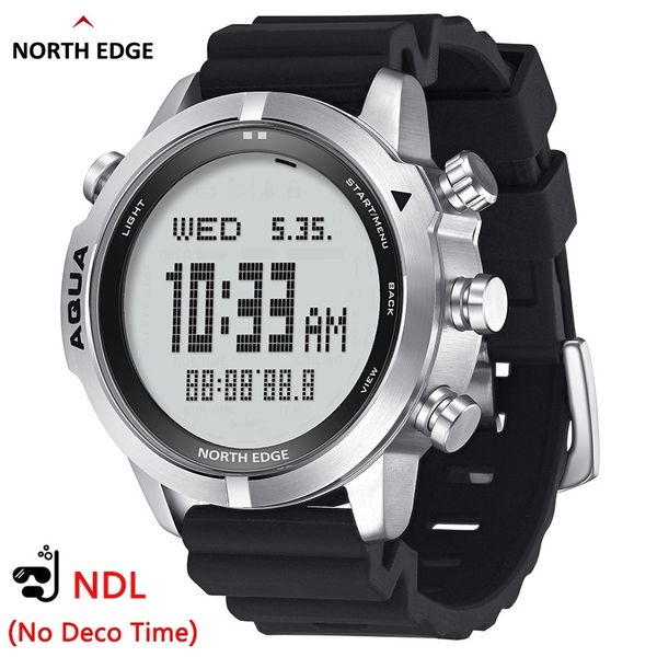 

north edge men's professional diving computer watch scuba ndl (no deco time) 50m dive watches altimeter barometer compass