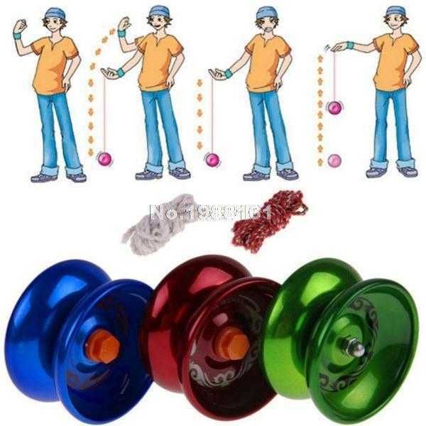 Misturar 20 pcs liga crianças brinquedos de metal rolamento cordas truque diabolo yo-yo bola engraçada yoyo atacado