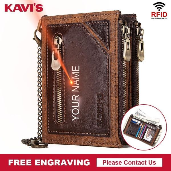 

kavis engraving genuine leather wallet men portomonee card holder coin purse small male money bag quality mini crazy horse, Red;black