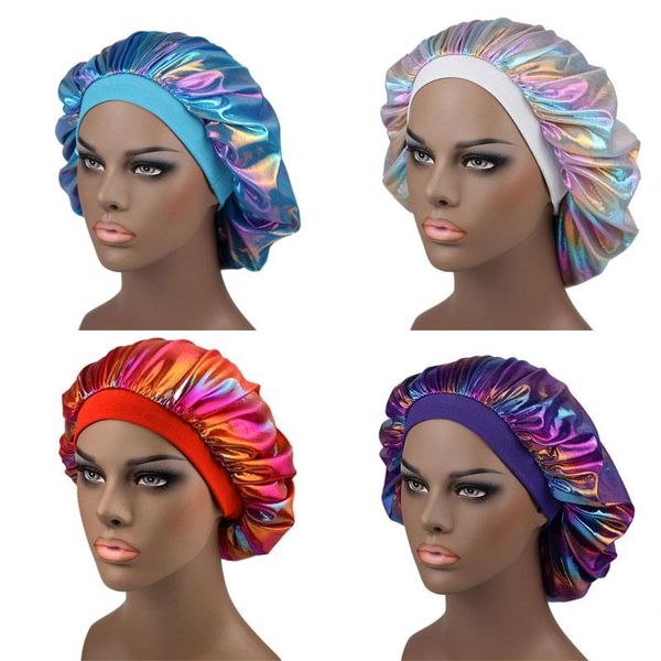 

beanie/skull caps colorful satin night hats for women lady elastic sleep hair care beauty headwear fashion accessories, Blue;gray