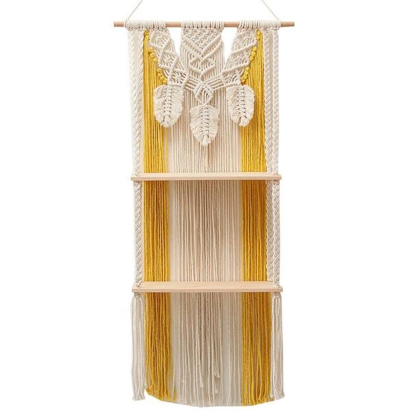 

tapestries macrame tapestry rack wooden shelf wall hanging woven bohemian room decoration home decor