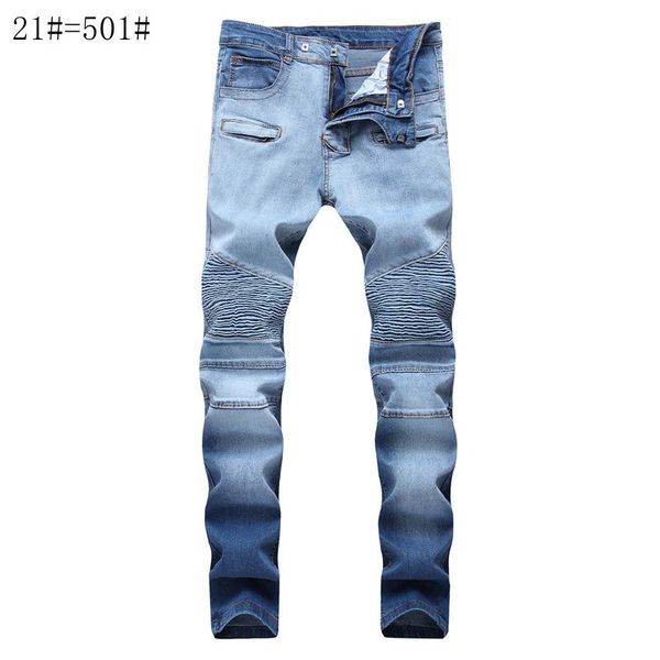 

Men's Distressed Ripped Skinny Jeans Fashion Mens Jeans Slim Motorcycle Moto Biker Causal Mens Denim Pants Hip Hop Men Jeans, Blue