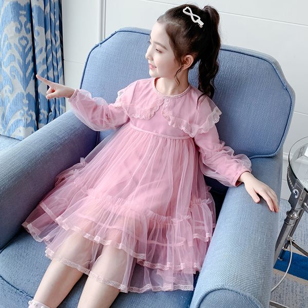 

kids dresses for girls mesh girl princess dress lace flower children party dress spring autumn girls clothes 6 8 10 12 14, Red;yellow