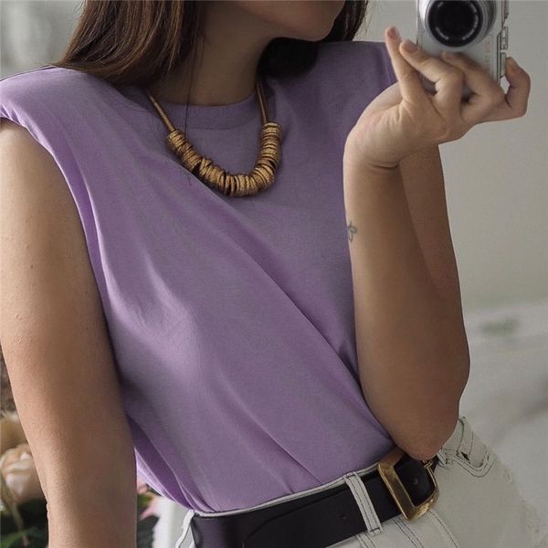 

o-neck women t-shirt casual streetwear leisure summer female tank chic ladies party club wear fashion 210430, White