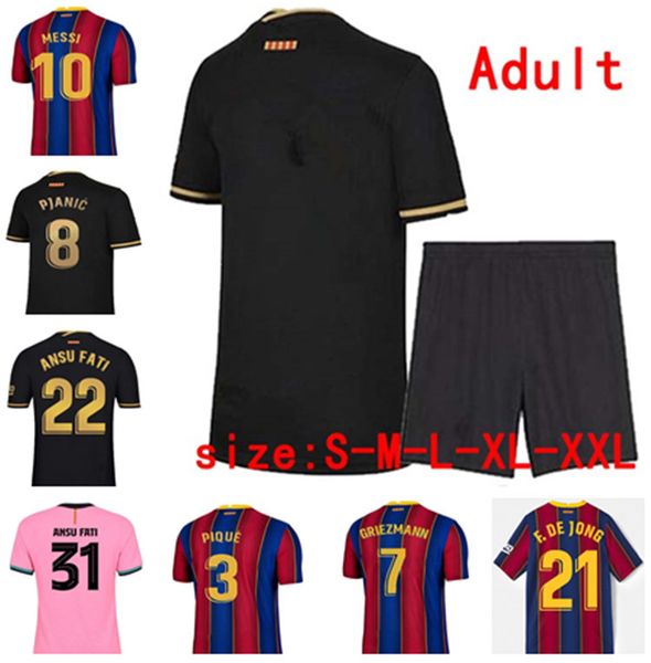 

20-21soccer jersey griezmann f. de jong coutinho pjanic trincao o. dembÃ©lÃ© 20^21 home away kids kit suit football shirt, Black;yellow