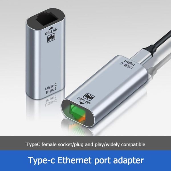 

hubs usb type c to ethernet adapter for lapsmartphone female rj45 10/100/1000 gigabit wired lan network card