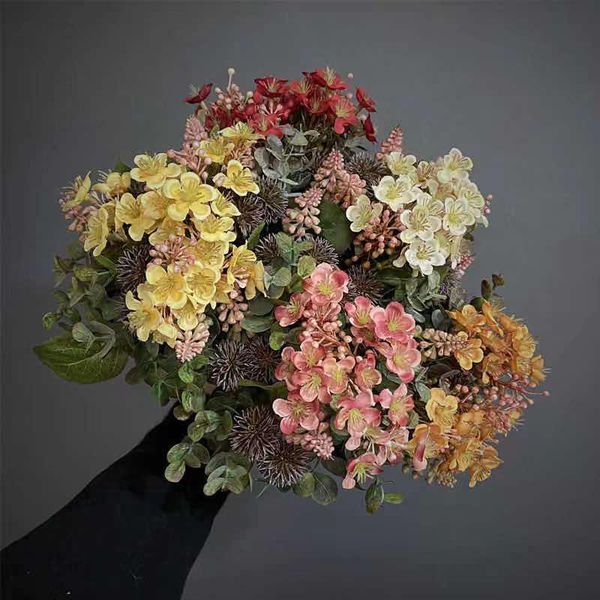 

decorative flowers & wreaths european style restore ancient ways hydrangea bouquet nordic table decoration simulation dried flower bride hol
