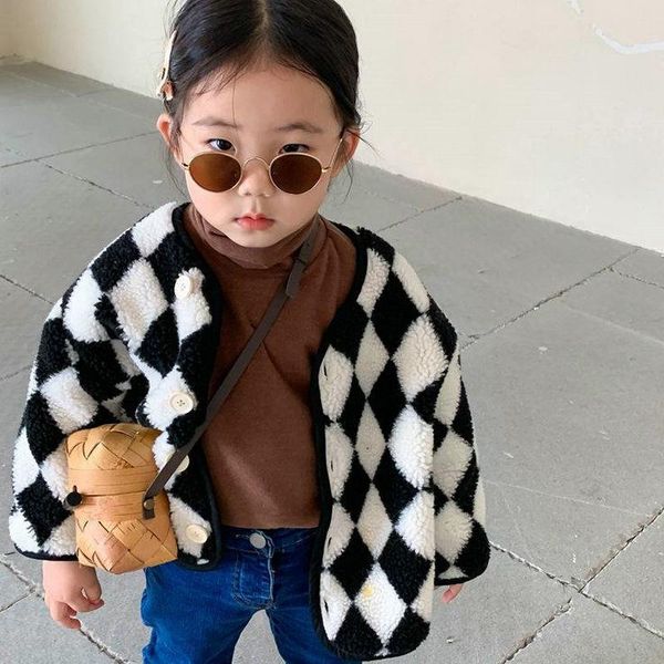 

jackets 2021 autumn winter girls boys fashion print fleece thick warm coat baby kids children jacket outerwear, Blue;gray