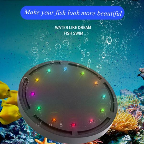 

decorations 220v aquarium led air bubble light fish tank curtain stone disk multi-colored 12cm