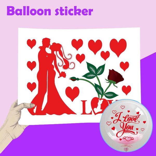 

1pc happy wedding i love you pvc sticker for balloons clear helium balloon birthday valentine's day party decors#y30 decoration