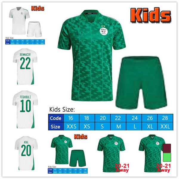 

Fans player version Algerie 2021 home away Soccer Jerseys MAHREZ FEGHOULI BENNACER ATAL 20 21 Algeria football kits shirt men + kids sets maillot de foot, Away+wr